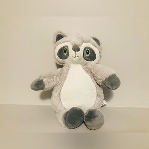BLANKETS & beyond RACCOON stuffed plush rattle lovey gray embroidered eyes 2017